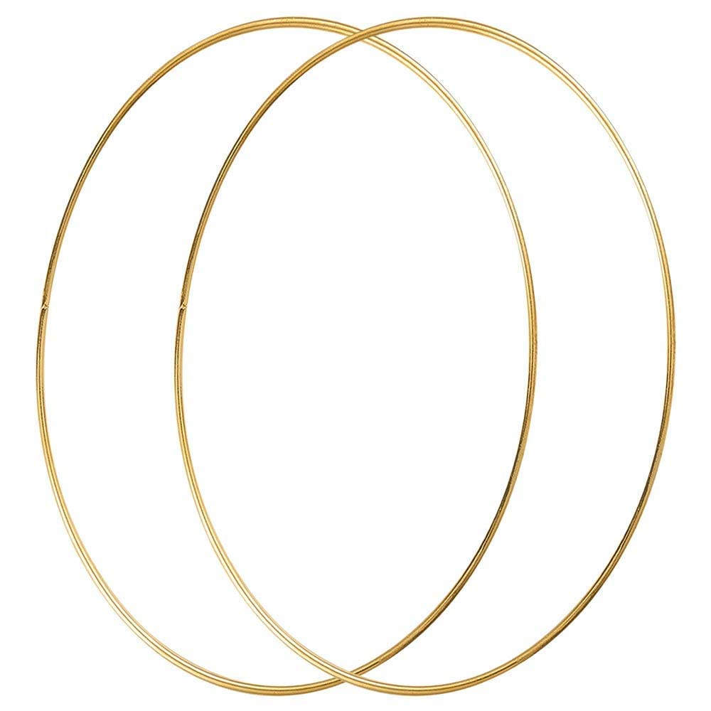 2 Pack 4/6/8/10/12/14/16/18/20 inches Metal Floral Hoop Wreath Macrame Gold Craft Hoop Rings for Making Wedding Wreath Decor, Dream Catcher and DIY Wall Hanging Crafts (4 inch)