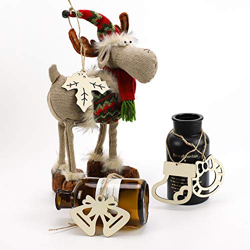 30PCS Christmas Wooden Ornaments, 3 Inch Unfinished Wooden Cutouts Boho Ornaments for Hanging Christmas Tree DIY Kids Crafts Gift Winter Party Indoor Home Winter Xmas Decorations