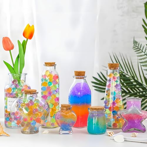 MadeTop 100,000 Pcs Rainbow Mix Jelly Water Gel Beads,Non Toxic Water Beads for Vase Filler,Plant,Floating Candles,Wedding and Home Decoration