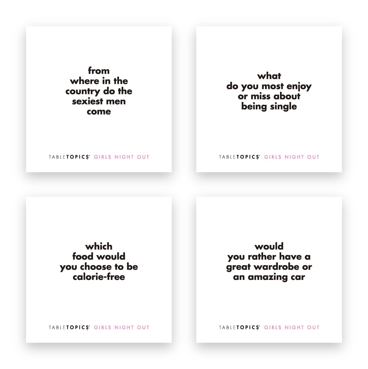 TableTopics Girls Night Out Question Card Game - 135 Spicy Conversation Starter Cards, Girls Night Game for Adult Friends, Bachelorette Parties