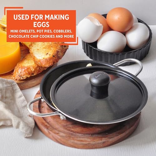 Imusa 6" Egg Pan Casserole with Lid and Bakelite Side Handle in Assorted Cookware, Colors may vary