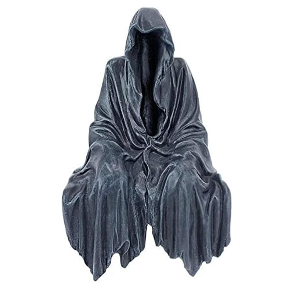 Peibang 5.9 Inch Mysterious Black Robe Statue -Spooky Decorations with Resin Figurine