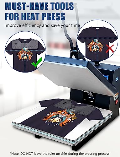Tshirt Ruler Guide for Vinyl Alignment, T Shirt Rulers to Center Designs Pocket Logo, Tee Measurement Template, Craft Sewing Supplies Accessories Tools for Cricut Heat Press HTV Heat Transfer Vinyl