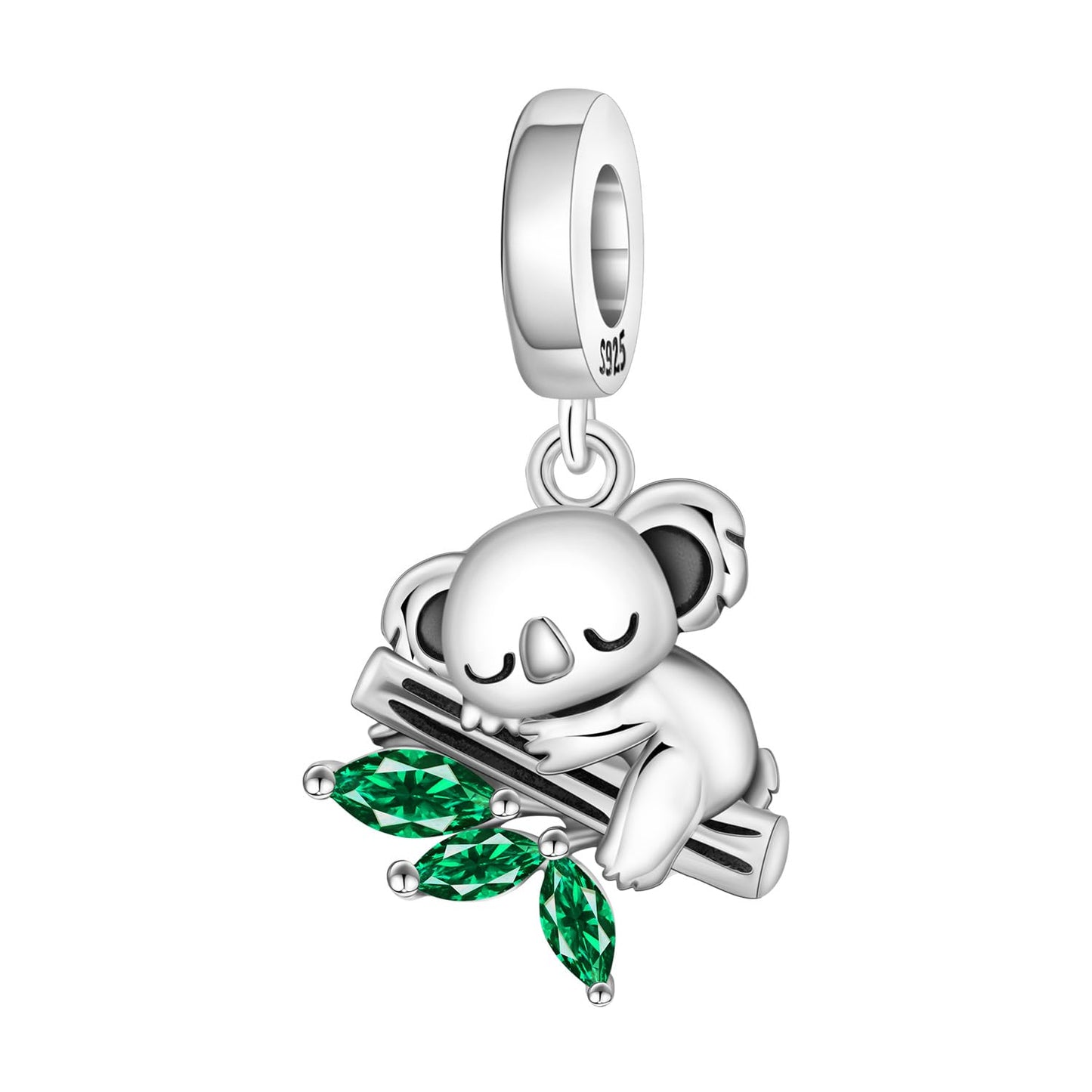 NUJIFFY 925 Sterling Silver Charms Beads for Bracelets Necklaces, Airplane Passport Sister Heart Coffee Music Book Travel Pendant, Pink Color Cute Animal Jewelry Graduation Birth Gifts for Women Men (Koala Charms)