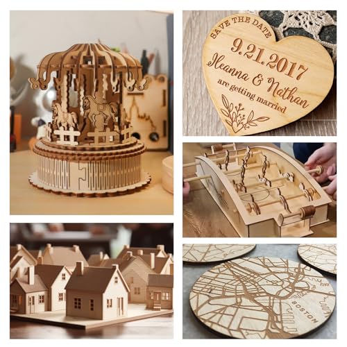 3 Pack Basswood Sheets 1/8"x12"x12", 3mm Basswood for Laser Cutting and Engraving,Thin Plywood Board Unfinished Wood for Crafts, DIY Ornaments and Architectural Model, Wood Burning.