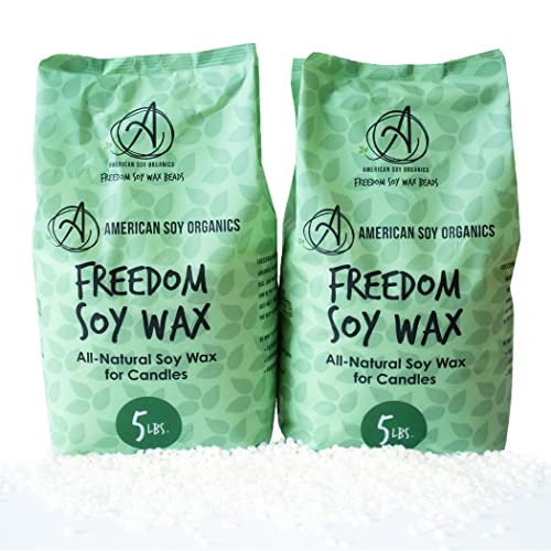 Freedom Soy Wax Beads for Candle Making - Natural Candle Making Supplies - Paraffin-Free, Beeswax-Free Candle Wax for Container Candles, Tealights and Wax Melts, 10 lbs