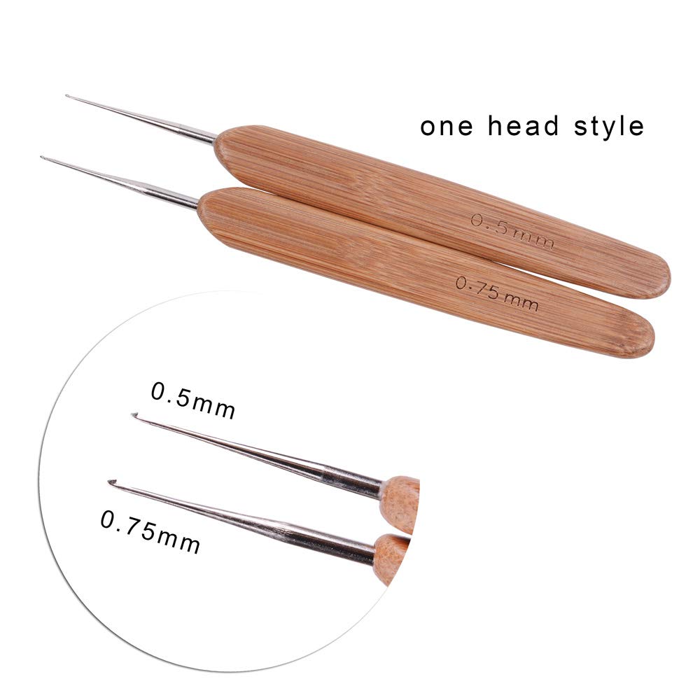 3 Pcs/Set Dreadlock Crochet Hook for Hair Dreadlock Needle Tool for Braid Craft Dread Locks Crochet Needles 0.75mm (1 Hook 2 Hooks 3 Hooks)