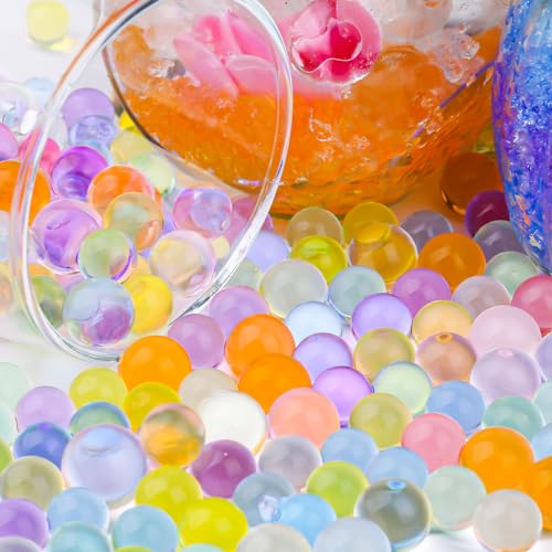 MadeTop 100,000 Pcs Rainbow Mix Jelly Water Gel Beads,Non Toxic Water Beads for Vase Filler,Plant,Floating Candles,Wedding and Home Decoration