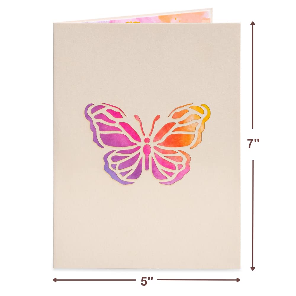 Paper Love Mothers Day Pop Up Card, 3D Butterfly Tree,Gift for Mothers Day, Birthday, Wedding, Anniversary, Thank You, Get Well, All Occasion - 5" x 7" Cover - Includes Envelope and Note Tag