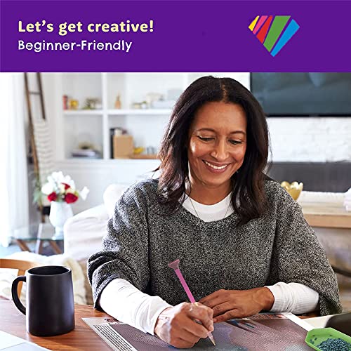 2-Piece Diamond Painting Kits for Adults and Kids，5D DIY Full Drill Round Art Gems Mushroom Forest Diamond Art Perfect for Home Wall Deco Diamond Dotz 12"x16"