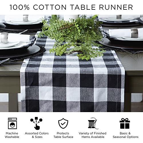 Give Thanks Plaid Fall Table Decor, Autumn & Thanksgiving Tabletop Linens, 14x72 Table Runner
