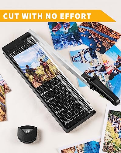 MAKEASY Paper Cutter 12 Inch, Guillotine Paper Cutter with 8 Sheet Capacity, Heavy Duty Paper Cutter for Cardstock, Paper Trimmer for Crafting, Classroom and Office