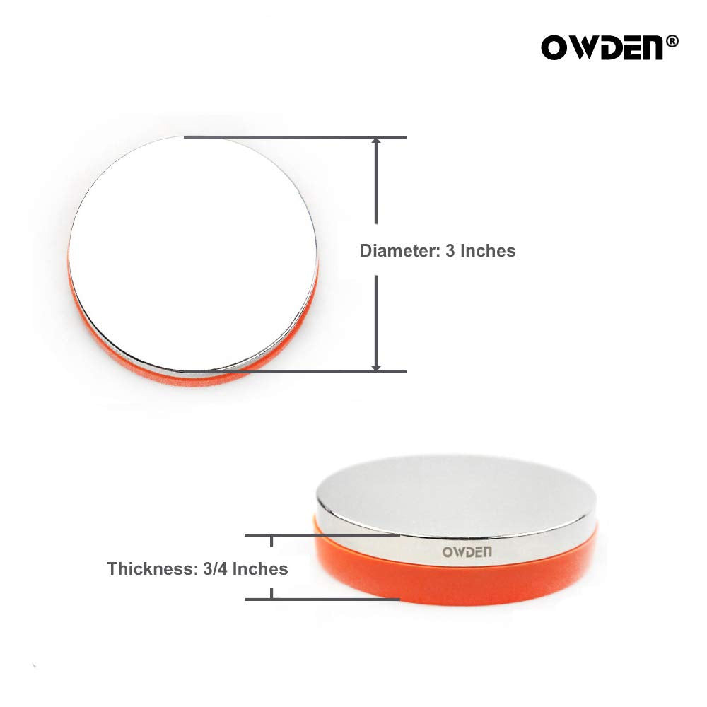 OWDEN Professional Steel Bench Block（No Rebound), Metal Bench Block for Jewelry Stamping Tool,(Diameter: 3 Inches, Height: 3/4 Inch) Steel Part: Mirror Polishing with Chrome Plating.