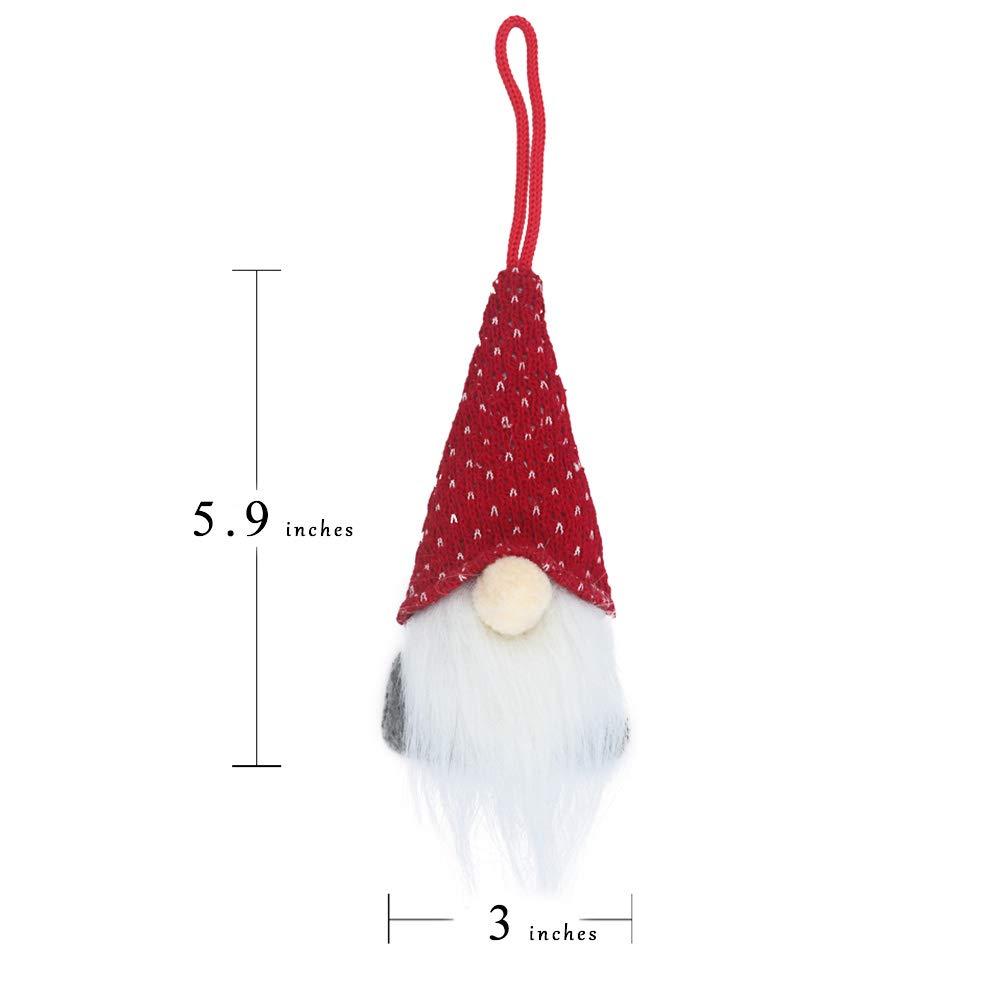 Gnomes Christmas Tree Ornaments Set of 8, Christmas Ornaments 2022 Handmade Plush Gnomes Santa Elf Hanging Home Decorations Holiday Decor