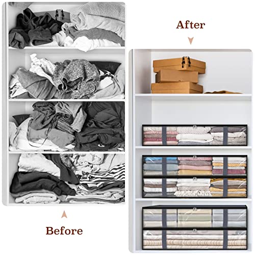 StorageRight Storage Bags, Clothes Storage,Under bed Storage Containers With Durable Handles,Large Capacity Storage Bins,Foldable Storage Organizers For Clothes,Bedding and Toys-75L/2 Pack/Grey
