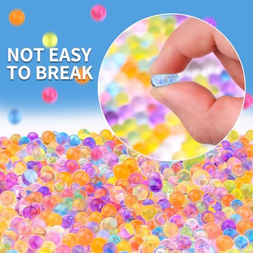 MadeTop 100,000 Pcs Rainbow Mix Jelly Water Gel Beads,Non Toxic Water Beads for Vase Filler,Plant,Floating Candles,Wedding and Home Decoration
