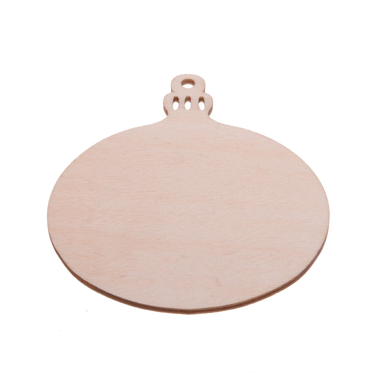 Christmas Wooden Crafts Hanging Ornaments Christmas Tree Decoration Unfinished Wood Cutouts for DIY Blank Slices to Paint (50PCs Round Style)