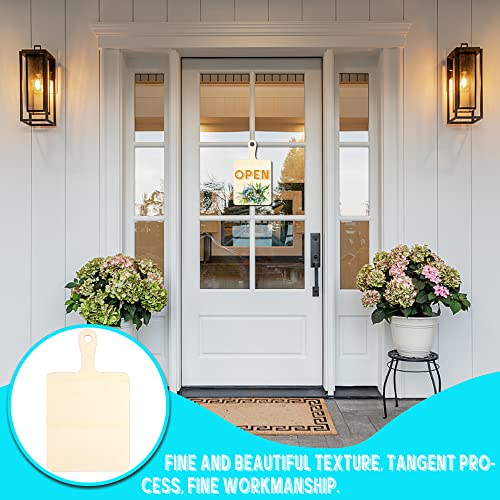 16 Pack Unfinished Wood Cutting Board Craft with Handle, Wooden Paddle Cheese Bread Board Set Chopping Board Serving Tray for Craft DIY Christmas Home Kitchen Cooking Decor (9.4" x 5.5")