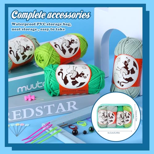 Fedmut Beginner Crochet Yarn, 4x50g /218 Yard Easy Yarn Crochet Knitting Yarn for Beginners with Easy-to-See Stitches, Yarn for Crocheting Bag, Keychain, Flower, Animal