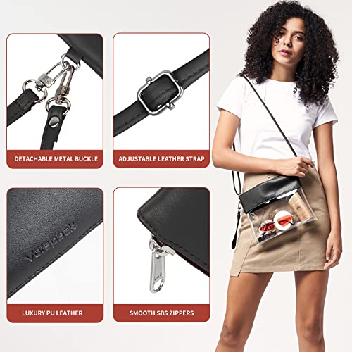 Vorspack Clear Bag Stadium Approved - PU Leather Clear Purse Clear Crossbody bag for Concert Festival