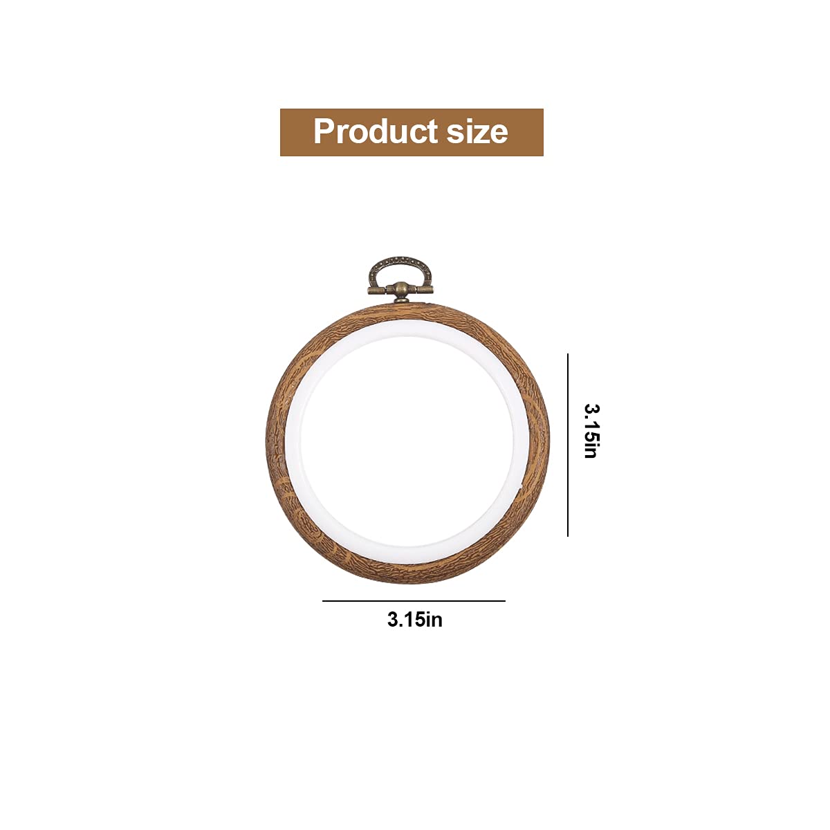 8 Pcs/Set Mini Embroidery Hoops 3 Inch Round Imitated Wood Plastic Display Frame Reusable Circle Cross Stitch Hoop Ring for Art Craft Sewing and Hanging Ornaments Home Decor