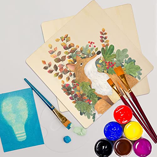 FSWCCK Pack of 8 PCS 12 x 12 Inch Craft Wood, Plywood Board Basswood Sheets, Perfect for DIY Projects, Drawing, Painting, Laser, Wood Burning, Wood Engraving and Laser Projects