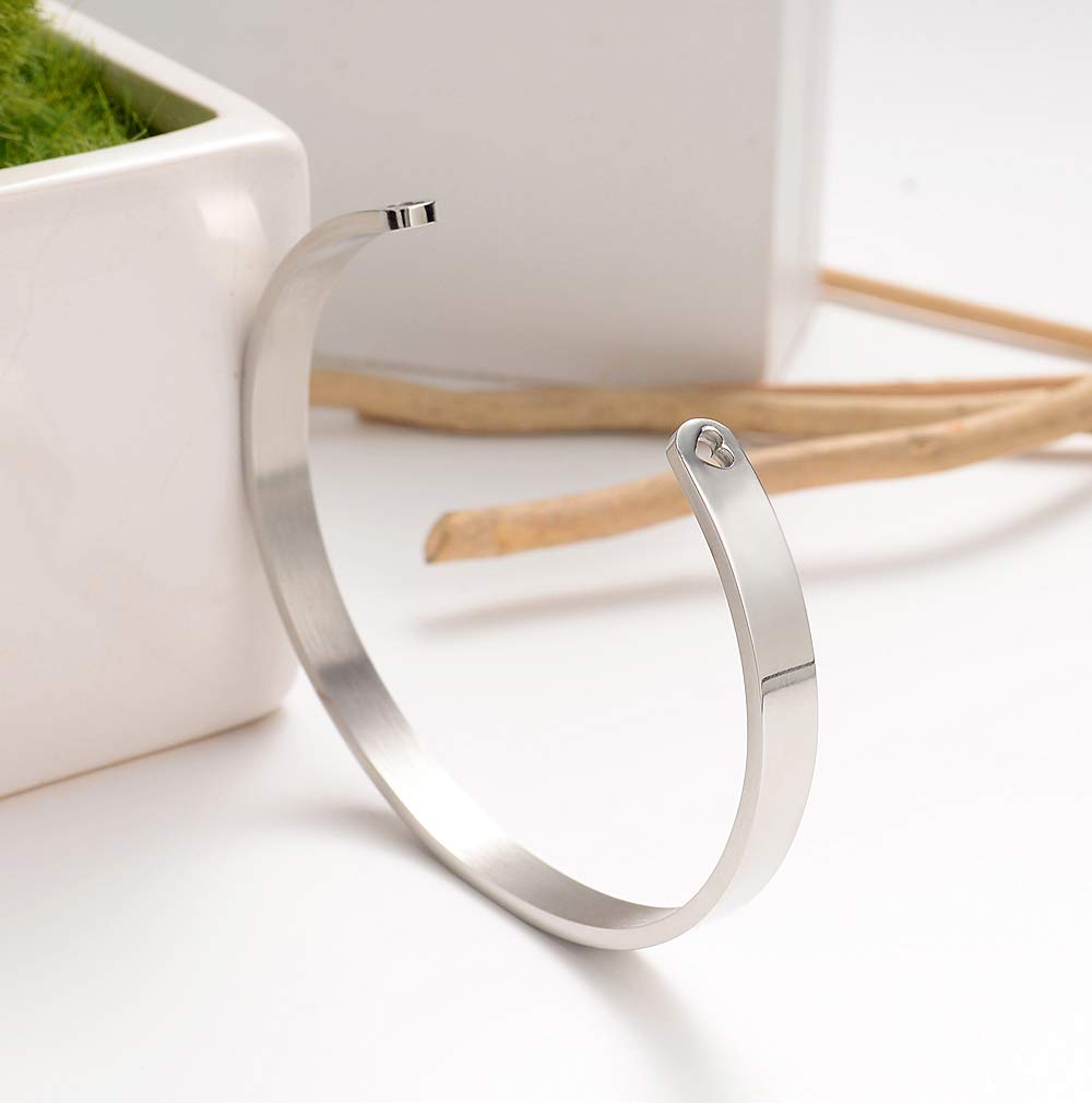 Veeshy Mama Bear Cuff Bracelets, Mother with Two 2 Cubs Bangles, Womens Stainless Steel Jewelry, Christmas Birthday Thanksgiving Gifts for Mummy Mom