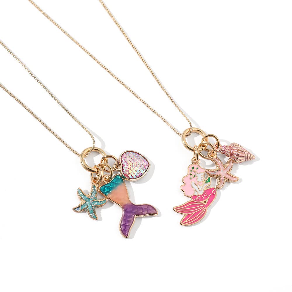 30pcs Assorted Gold Plated Enamel Ocean Starfish Conch Shell Charm Pendant for DIY Jewelry Making Necklace Bracelet Earring DIY Jewelry Accessories Charms (M156)