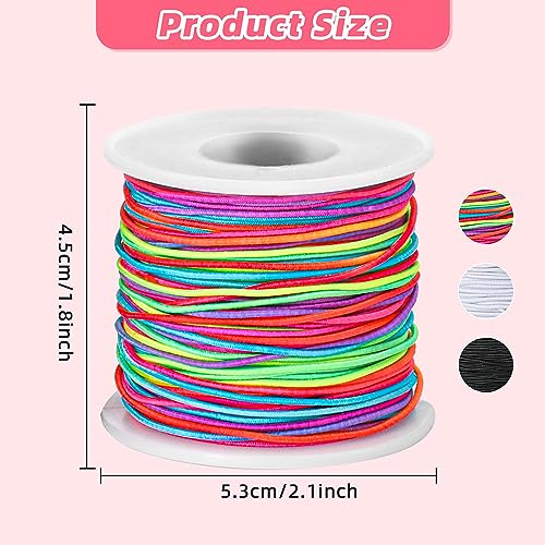 EWPJDK 1mm Elastic String Stretchy String for Bracelet Making Rainbow Bracelet String Elastic Cord for Jewelry Making, Bracelets, Necklace, Beading and Crafts