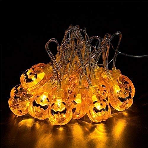 Senmao Home Decor Halloween string lights with 30 led,Orange Lights 20ft with pumpkin lights,Halloween Lights Outdoor for Patio, Garden,Parties (IP65,8 Light Modes Warm White)