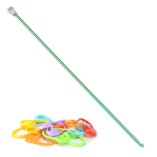 Crochet Hook Tunisian 4.0 mm (Size G), Aeelike Extra Long Afghan Hook Aluminum Light Weight for Beginners and Experienced Crocheter,Tunisian Crochet Needles for Crocheting Gloves Scarves Baby Sweater