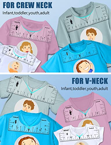 Tshirt Ruler Guide for Vinyl Alignment, T Shirt Rulers to Center Designs Pocket Logo, Tee Measurement Template, Craft Sewing Supplies Accessories Tools for Cricut Heat Press HTV Heat Transfer Vinyl