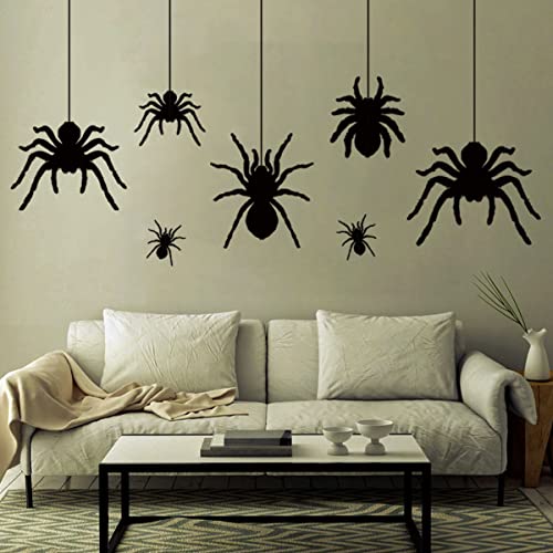 Ivenf Halloween Decorations, Extra Large Scary Spider Wall Decal Window Decor Party Supplies, 2 Sheet 51pcs