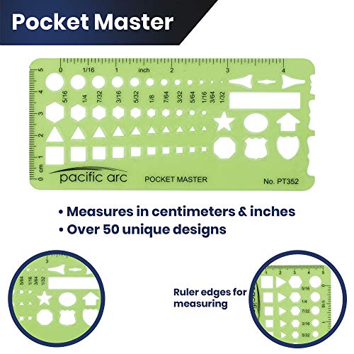 Pacific Arc Pocket Master Template Guide, Featuring Perfect Circles, Hexagons, Triangles, and Squares