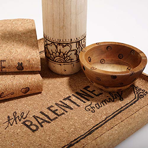 Plaid wood burning and stencil cutting tool,