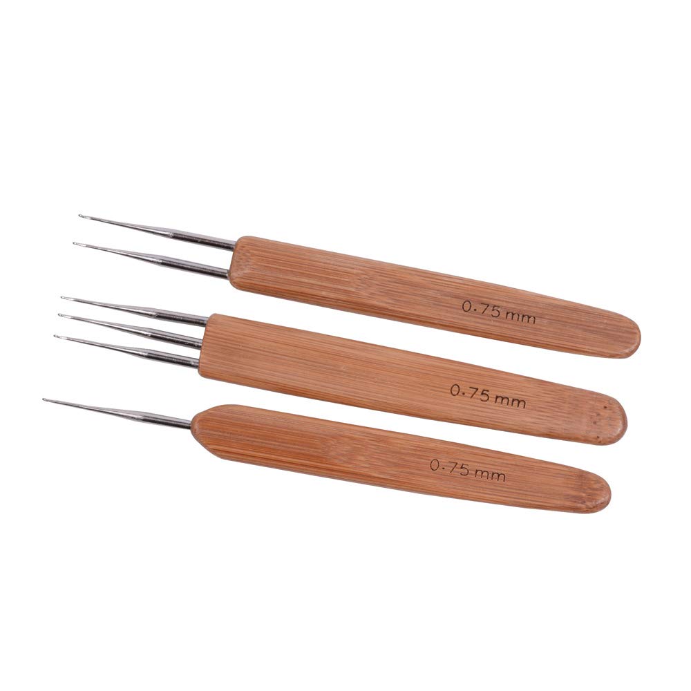 3 Pcs/Set Dreadlock Crochet Hook for Hair Dreadlock Needle Tool for Braid Craft Dread Locks Crochet Needles 0.75mm (1 Hook 2 Hooks 3 Hooks)