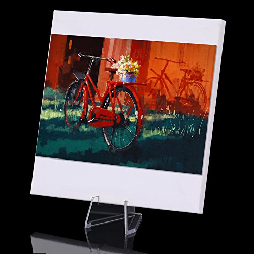 Boao 12 Packs Card Display Stand 2.24" Tall Clear Acrylic Easel Stands Mini Coin Picture Display Easel Holder Baseball Sports Card Trading Graded Holder