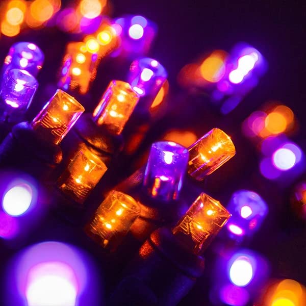 kemooie 2 Pack Each 240 LED 78FT Solar Halloween Lights Outdoor, Waterproof Halloween Decorations Outdoor with 8 Lighting Modes for Bedroom Patio Garden Tree Party Yard (Orange and Purple)