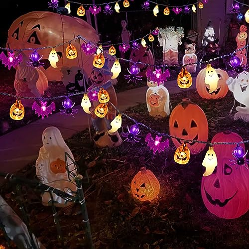 Dontsri Solar Powered Halloween Lights, 40 LED, 8 Modes, Waterproof, Auto On/Off, Outdoor Use