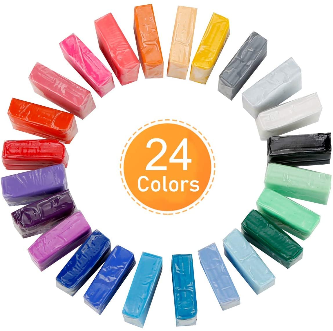 CiaraQ 24 Colors Small Block Polymer Clay Starter kit, Oven Bake Clay, DIY Molding Clay, Great for Kids, Beginners