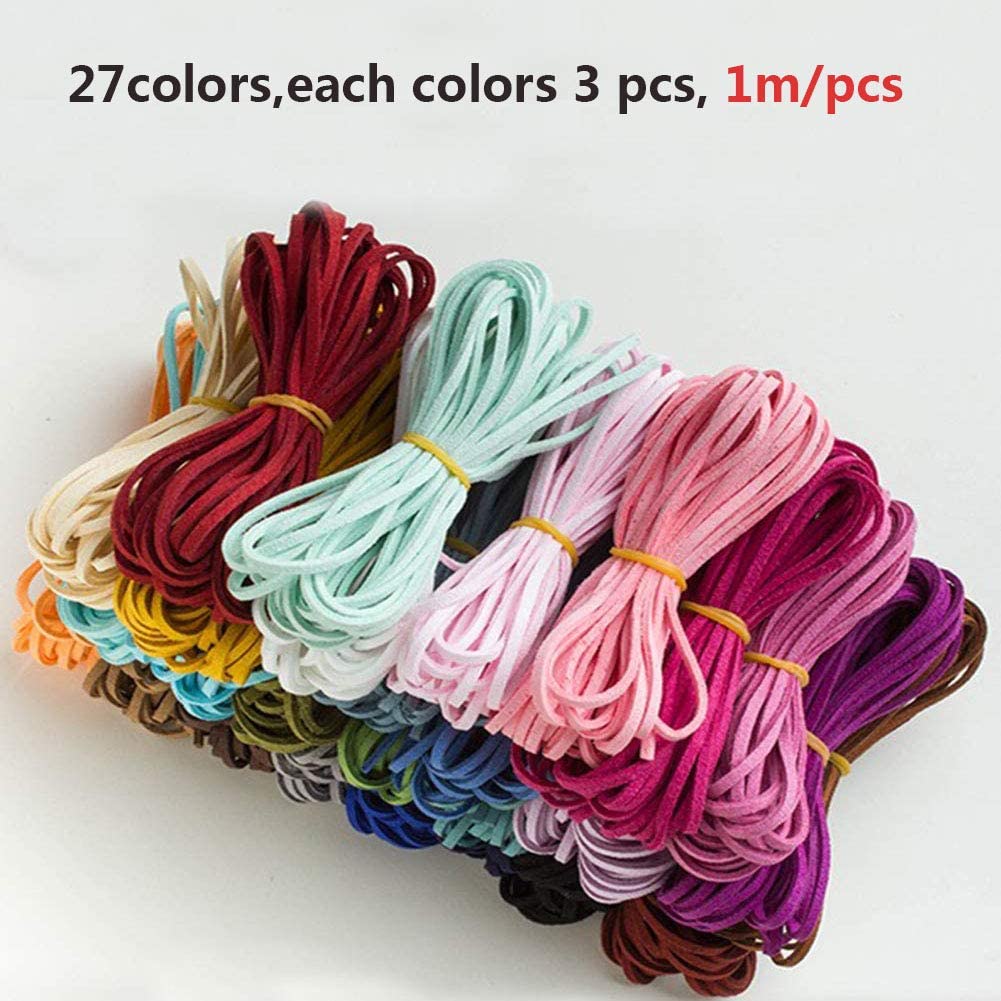 ToBeIT 89 Yard Micro-Fiber Flat Leather Beading Thread Faux Suede Cord String for Bracelet Necklace DIY Beading Jewelry Making Arts Crafts
