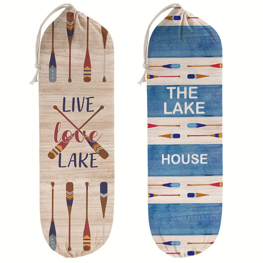 Lake House Decor Plastic Grocery Store Bag Holder Dispenser Set of 2, Kitchen Grocery Bag Storage and Organization, Kitchen Decor, Lake House Decor for the Home
