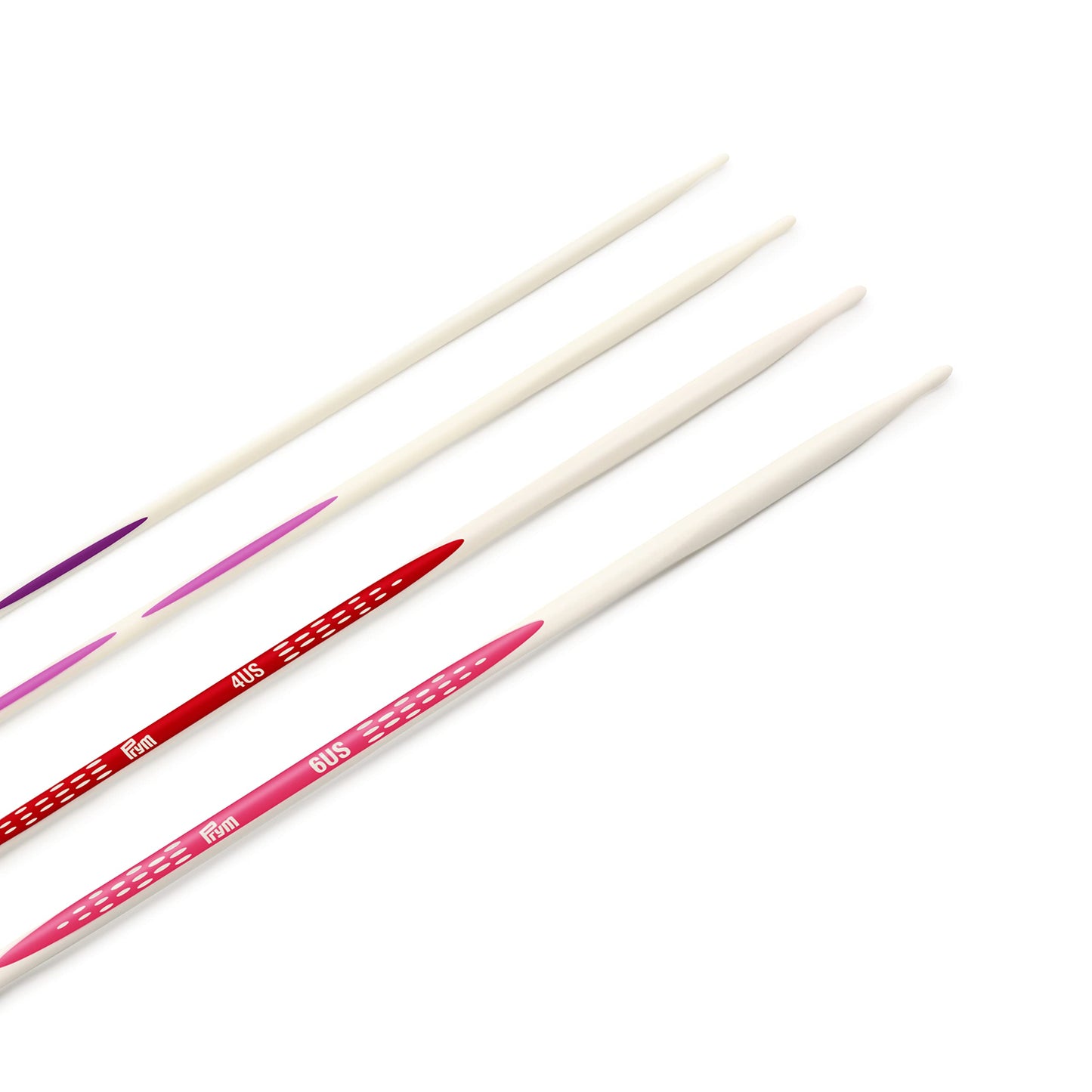 Prym Ergonomics 8" Double Point Set, Size US 1, 2, 4 & 6 Knitting Needles, Assorted 20 Count