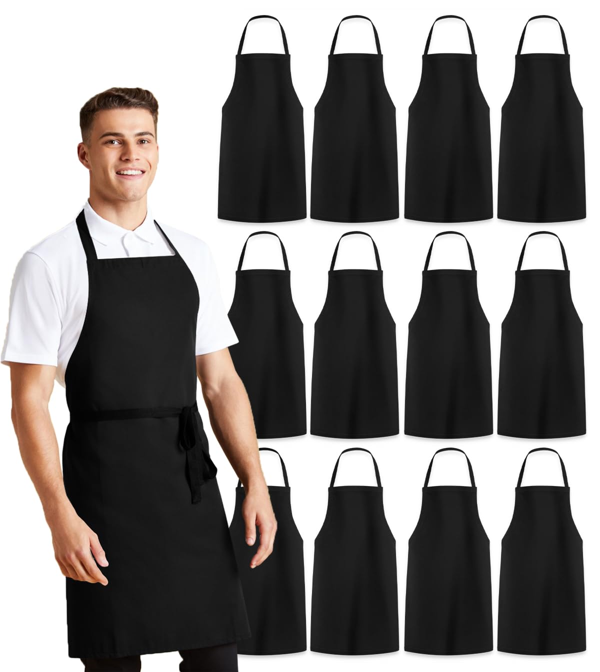 Black Apron for Women Black Aprons  Bulk Chef Apron for Men Grilling Aprons for Men