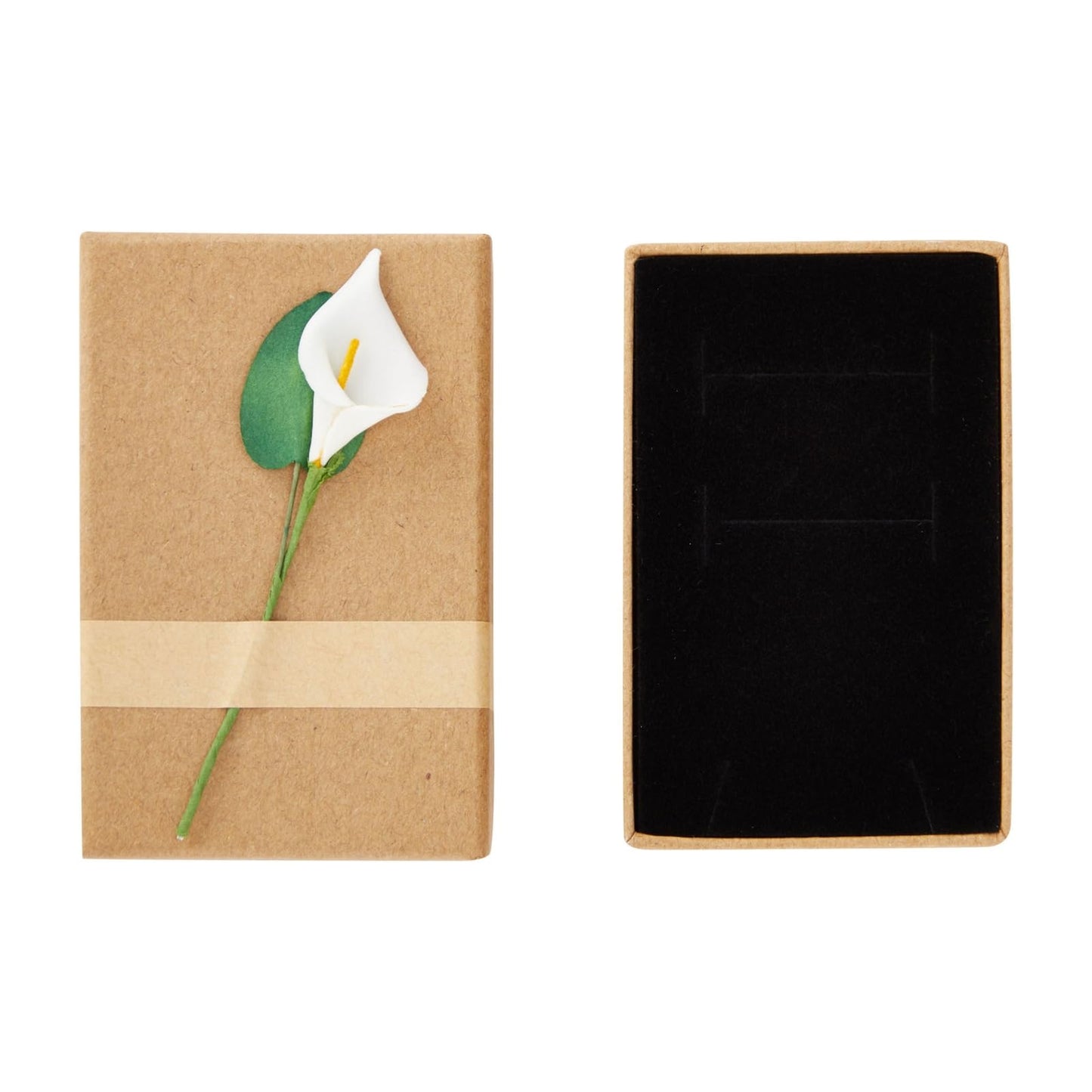 12-Pack Jewelry Gift Boxes with Lids - Lily Flower Small Cardboard Gift Box for Necklace Packaging Bulk (3.5x2.2x1.2 In)