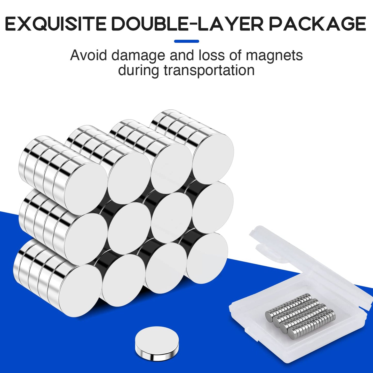 VSKIZ 120Pcs Fridge Magnets, 6x2mm Small Refrigerator Magnets Mini Magnet for Whiteboard Crafts, Office, School