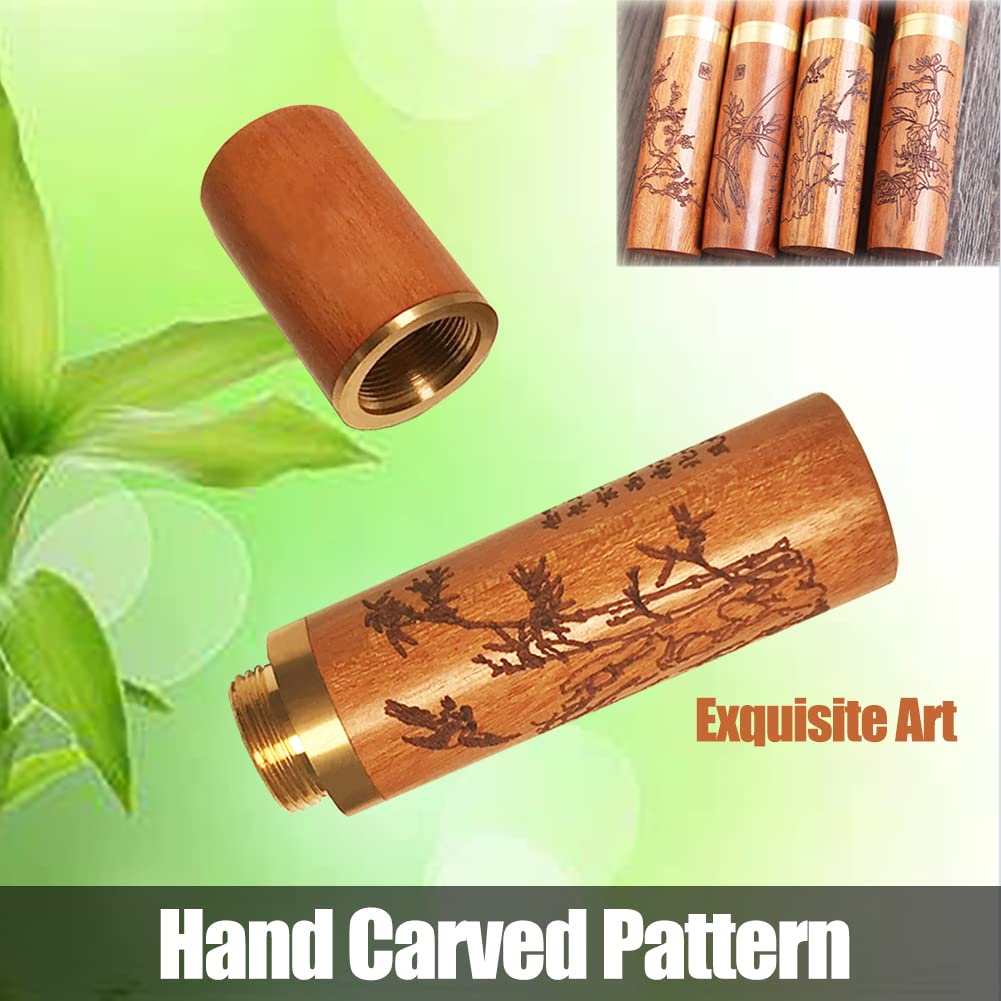 Large Eye Sewing Needles, Embroidery Needles, Stainless Steel, 50 Pieces Sharp Needles with Wooden Needle Case Carving Pattern