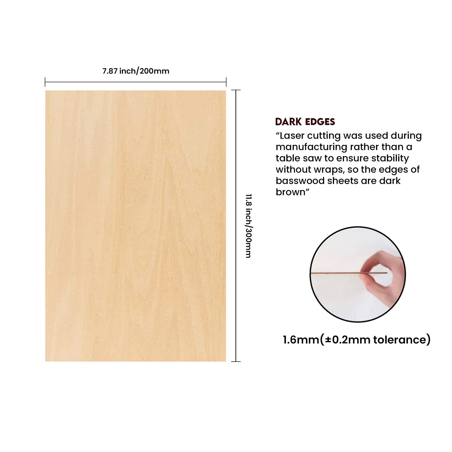 PlankKers Basswood Sheets 12"x8"x1/16" (12 Pack)- Thin Balsa Wood Sheets for Craft, Laser, Wood Burning, DIY Projects-Unfinished Plywood Sheets with Smooth Surfaces Can Be Cut and Painted to Any Shape