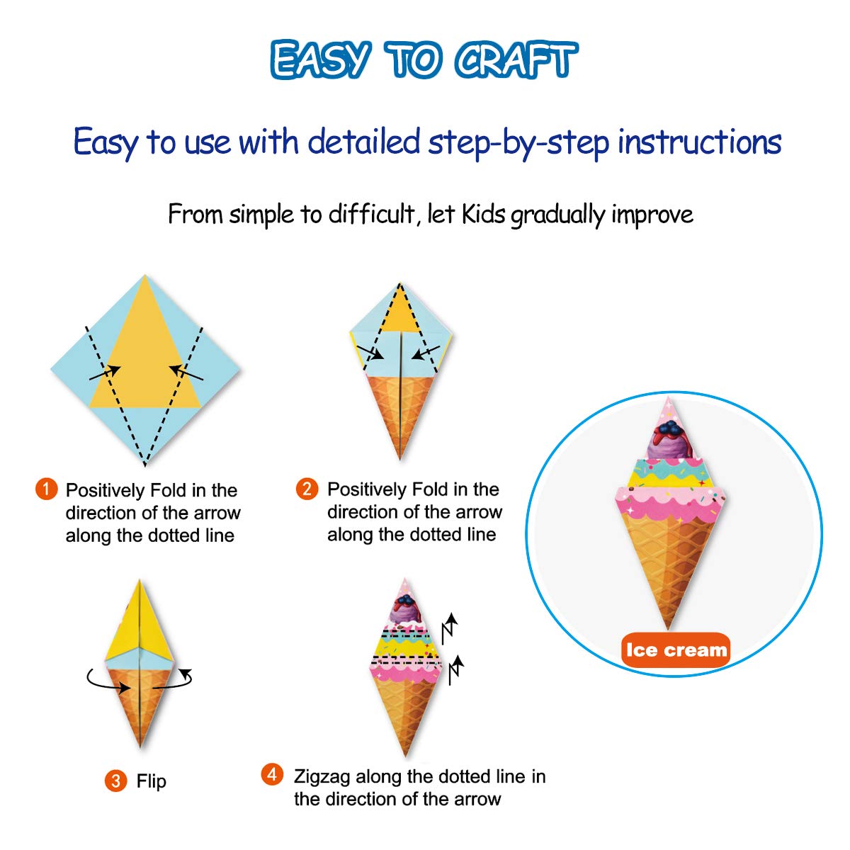 Origami Kit for Kids Ages 5-8 8-12, with Guiding Book, 152 Paper with 72 Patterns, DIY Art and Craft Projects, Beginners Children's Day Gift Boy Girl
