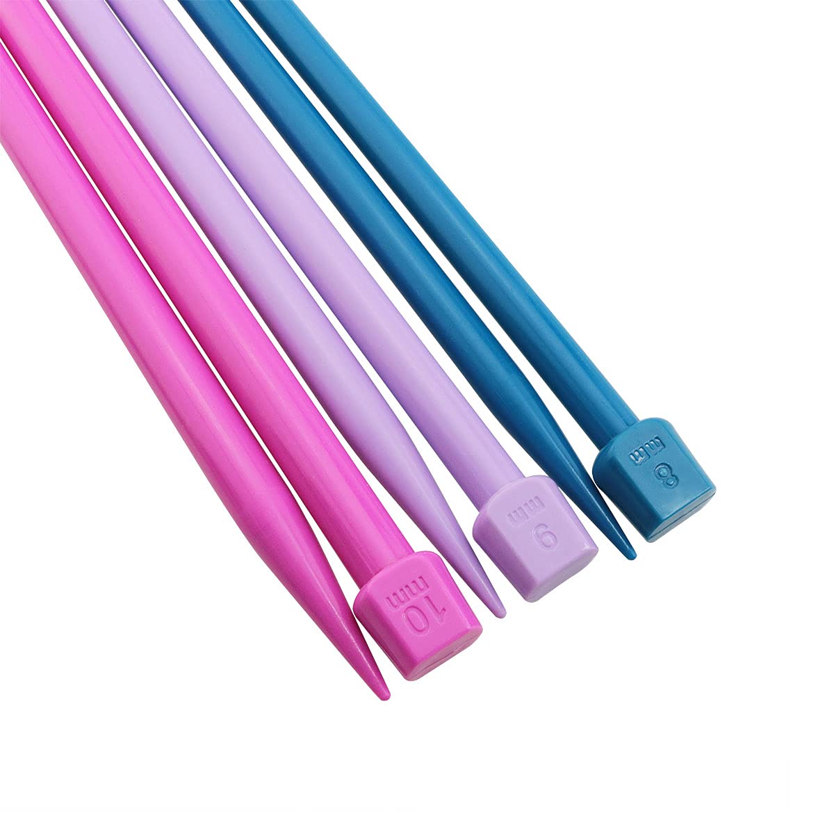 ITROLLE Knitting Needle 14PCS 4mm 5mm 6mm 7mm 8mm 9mm 10mm Colourful Single Pointed Knitting Straight Pins